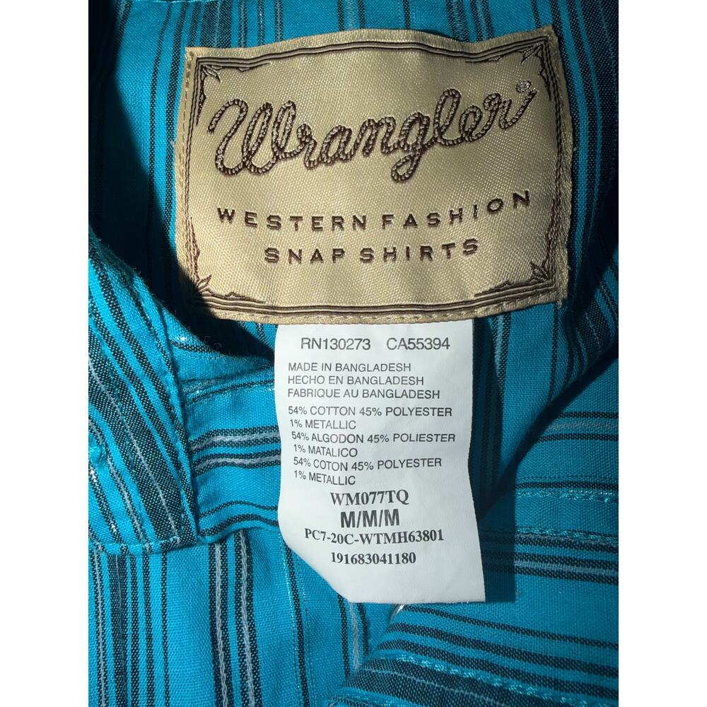 Wrangler men’s  western fashion snap button long sleeve shirt - Picture 10 of 15
